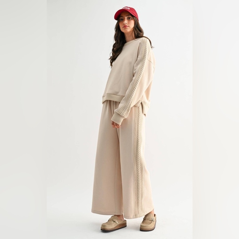 Camilla Cream Wide-Leg Pants Set